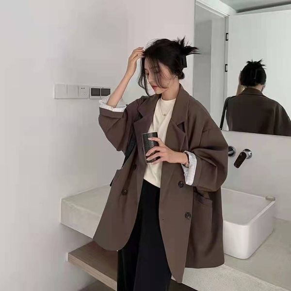 

women's suits blazer's large blazer coats spring autumn fashion korean version loose coat office work clothes grace fall jacket fo, White;black