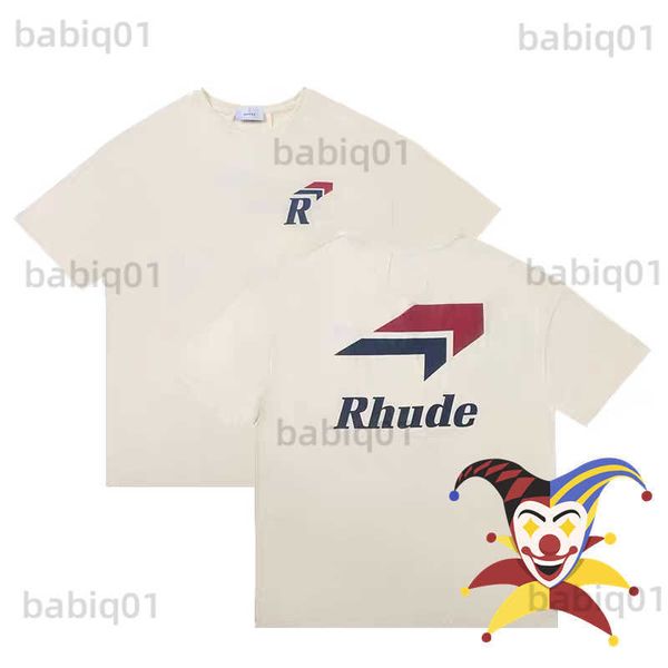 

men's t-shirts apricot rhude r tee men women summer style t-shirts t230321, White;black