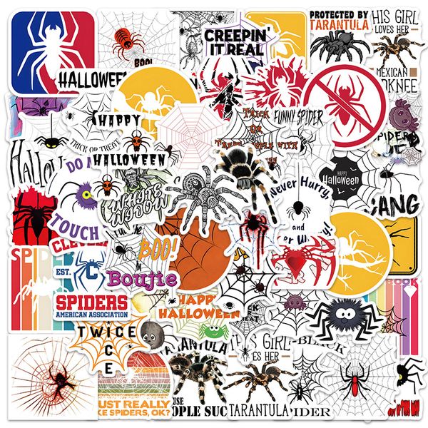 

spider stickers 60pcs cute cartoon horror fear arthropod animals pack w-1526