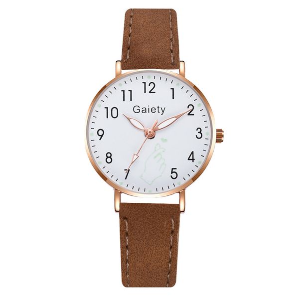 

hbp classic leather strap fashion ladies watch easy to read digital dial minimalist design watches casual business wristwatch, Slivery;brown