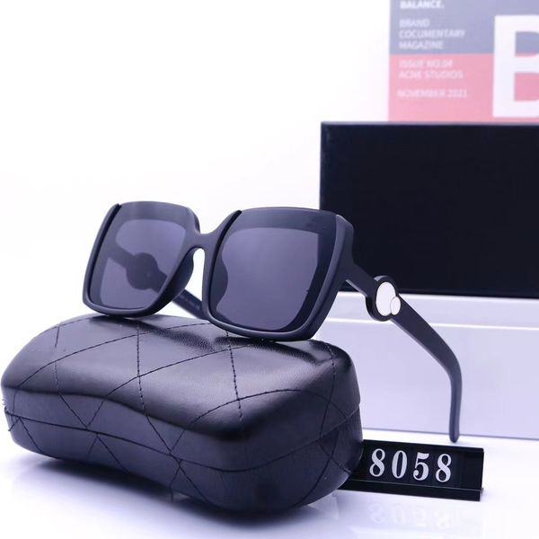 

2023 new fashion designer sunglasses brand polarized lens sun glasses eyewear for women eyeglasses metal frame 8058 cha, White;black