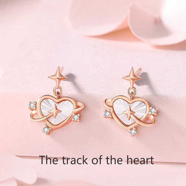 

charm advanced sense light luxury pure silver earrings temperament earrings love allergy prevention earrings female holiday gift g230320, Golden