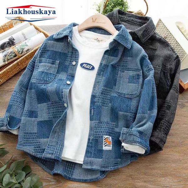 

kids shirts children long sleve shirts for boys cotton 100% teenage full-sleeved kids boy's shirts clothing for 110-160cm wear in schoo, White;black