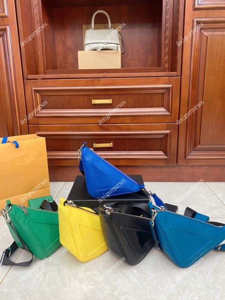 

tz designer shoulder crossbody bags triangle pure color purse style two-in-one fashion bag soft leather pocket with wallet canvas wide strap