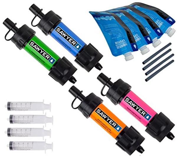 

sawyer products sp124 mini water filtration system gift 4-pack multi-color