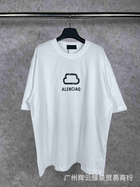 

plush t shirt designer luxury coats balciga correct version b lock letter short sleeve tshirt sports casual loose fit, Black