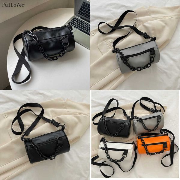 

cylindrical handbags for women new casual solid color chain shoulder bags simple messenger bags solid color vintage bags 230308