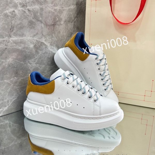 

2023new fashion designer mens casual shoes triple white black trim upper brown leather metallic silver metallic gold laser blue mens woman, Red;white