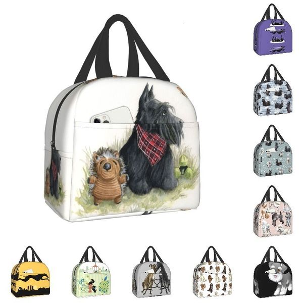 

ice packsisothermic bags scottish terrier resuable lunch boxe multifunction butterfly scottie dog thermal cooler food insulated bag 230321