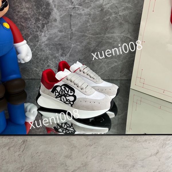 

2023new women's outdoor sports shoes fashion leather running shoes classic designer shoes flat casual shoes comfortable breathable shoe, Red;white