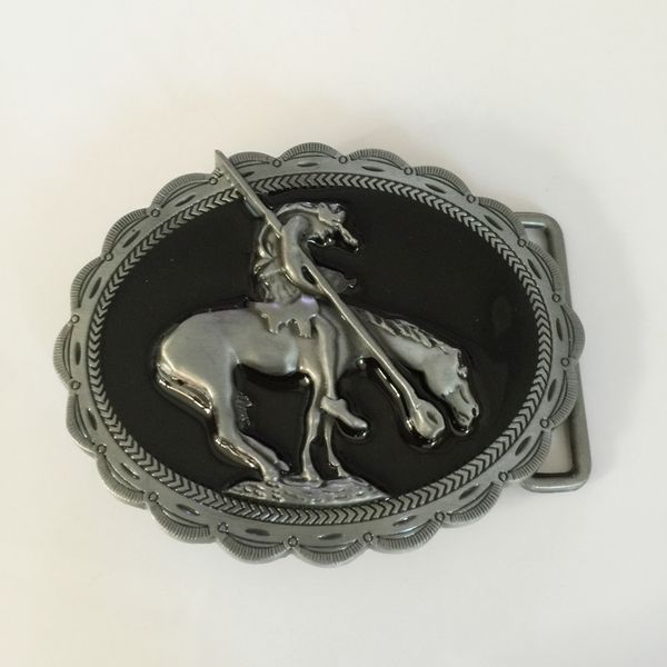 

classic knight western cowboy belt buckles for fashion men belts accessories, Slivery;black