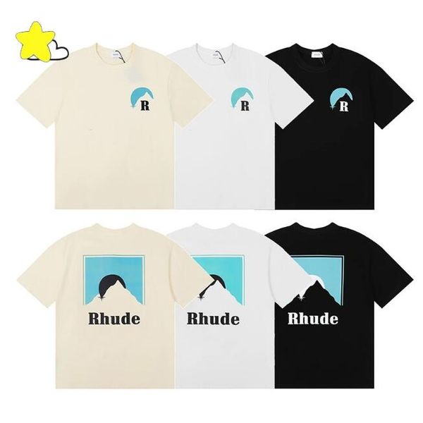 

23ss classic blue t shirt men's plus tees women 1 cotton white apricot black tee top, Black;brown