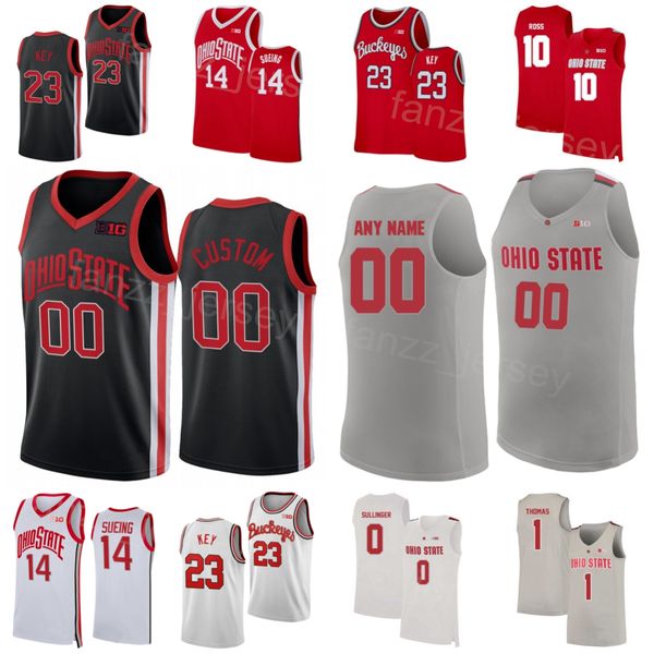 

ohio state buckeyes 0 jared sullinger jersey college basketball 11 jerry lucas 34 kaleb wesson 10 laquinton ross 1 deshaun thomas embroidery, Black