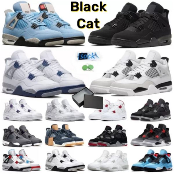 

box with sail heritage 4s men basketball shoes sneaker rebellione university blue fire red oreo bred black cat guava ice white cement traine