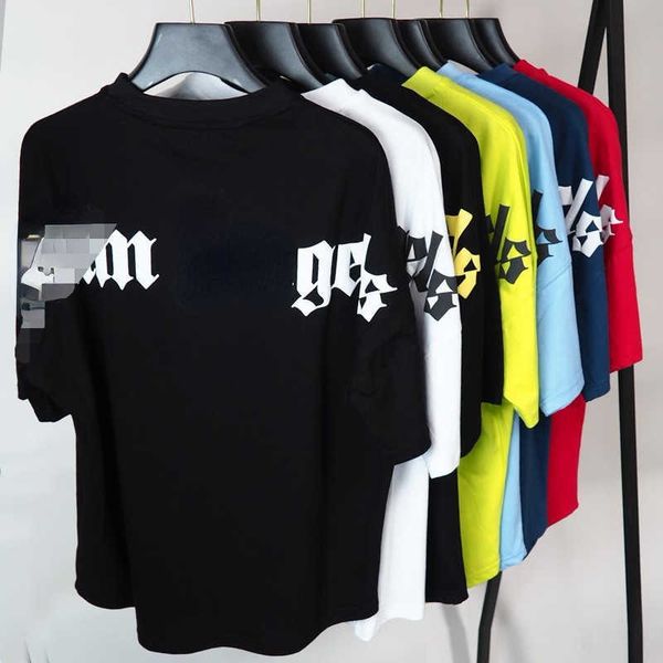 

Summer Sweatshirt Designer T Shirt Bubble Letter Printing Short Sleeved T Shirts Pa Men Women Lm Round Neck Pullover Tee Loose Half Sleeves, Mei hong