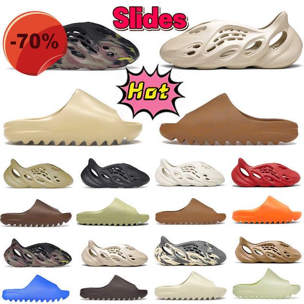 

slides designer slippers mens foam runner sandals with box desert sand men slide west slippers bone ochre onyx mist soot shoes mens slipper, Black