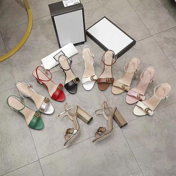 

latest fashion metallic feeling high heel sandals women luxurious gold lock decorate high heels summer rose red sandal ankle strap dress sho, Black