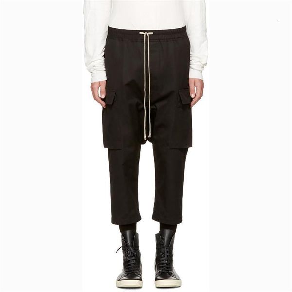 

men's pants skinny spring and autumn hip hop street hair stylist fashion personality casual large size nine points 230320, Black