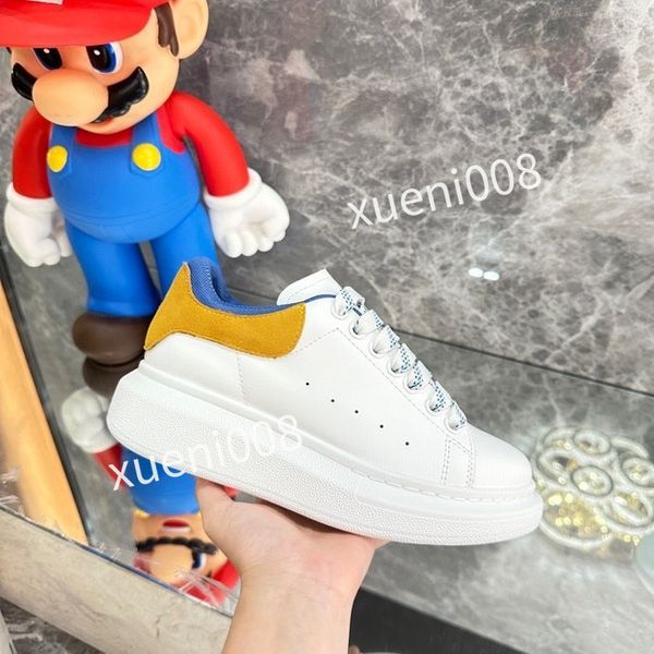

2023fashion designer mens casual shoes triple white black trim upper brown leather metallic silver metallic gold laser blue mens woman, Red;white