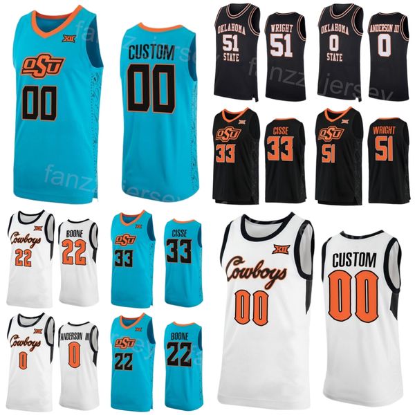 

college basketball 1 bryce thompson jersey oklahoma state cowboys 22 kalib boone 0 avery anderson iii 51 john-michael wright 5 caleb asberry, Black
