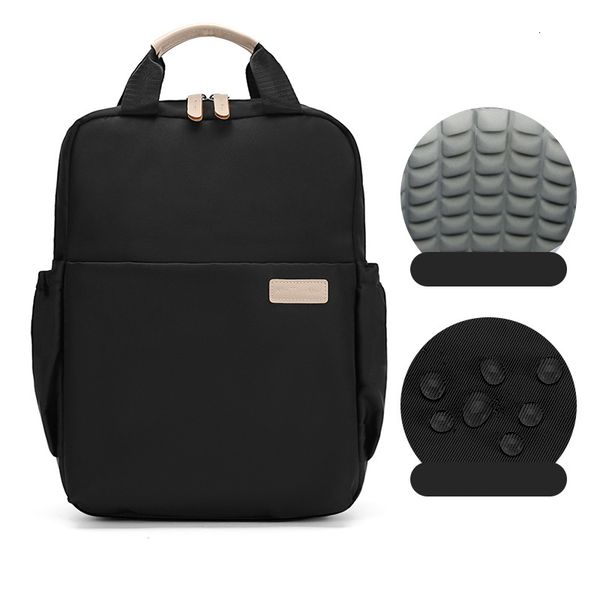 

school bags women's waterproof nylon backpack light 14 15 inch lapsimple bag for teenage girls solid color bag 230320