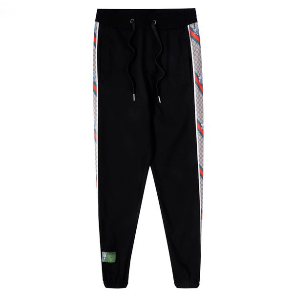 

summer hip hop print geometric long pants high fashion mens printing long casual man patterned trousers pant, Black