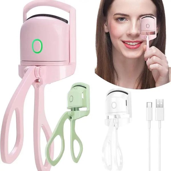 

portable electric heated eyelash curler comb eye lash perm long lasting thermal eyelash curler makeup tools