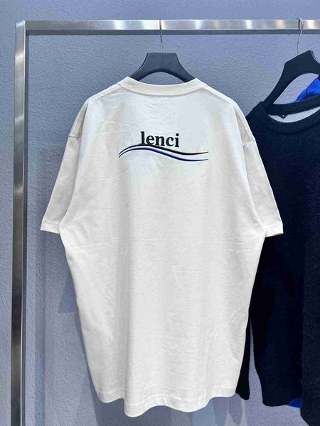

plush t shirt designer luxury coats balciga version ss early spring cola wave embroidery print ins lovers os round neck short sleeve tshirt, Black