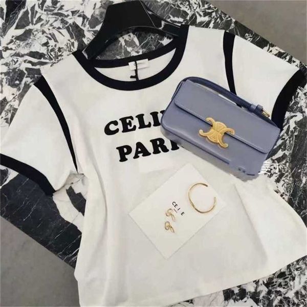 

80% off factory outlet online correct spring new contrast t-shirt flocking neck loose top, White