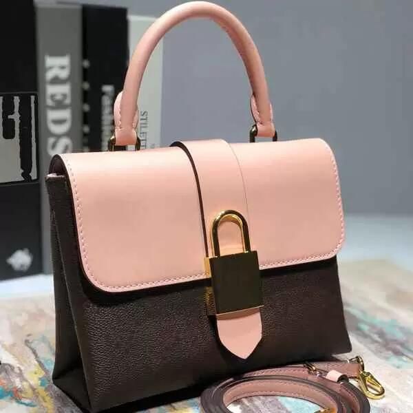 

5a locky bb luxury designer classic tote bag metal lock genuine leather clutch bags women fashion printed pattern crossbody shoulder purses