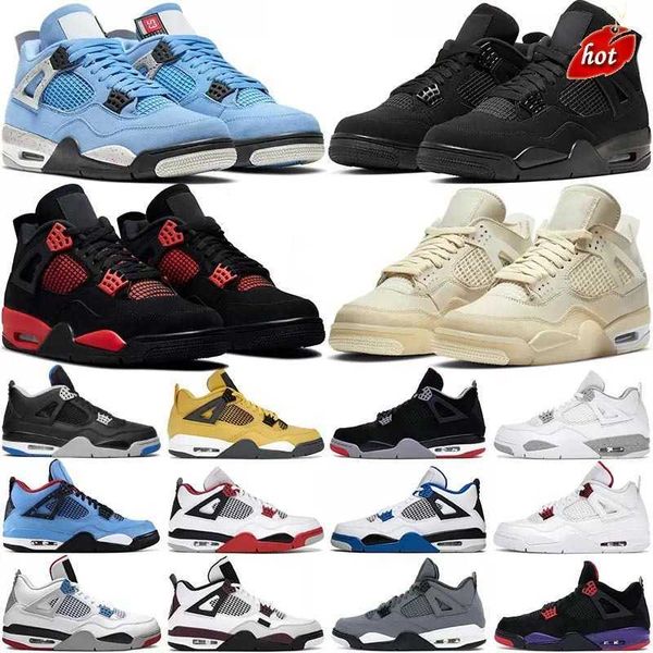 

2023 2023 j4 jumpman 4 retro basketball shoes men 4s black cat university blue milttary canvas bred white oreo cement pine green red