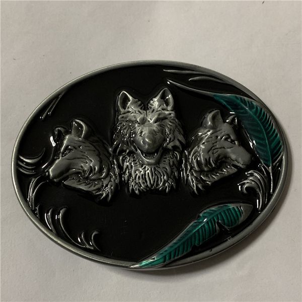 

wolf animal western cowboy belt buckles for fashion men belts accessories, Slivery;black