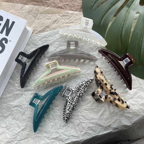 

11.cm fashion acetate triangle hair grab retro hair clip thick hair clips hair accessories for women, Slivery;white