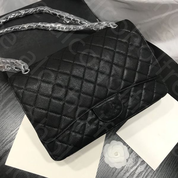 

designers shoulder bag for woman luxurys high-capacity handbag caviar diamond pattern chain of leather and metal fashion shopping bag gold a