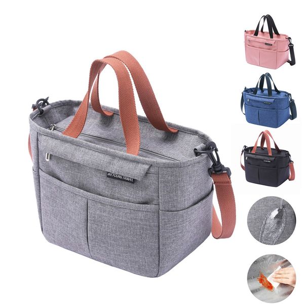 

ice packsisothermic bags portable lunch box insulated thermal bag picnic food cooler pouch large capacity shoulder bento storage for women c