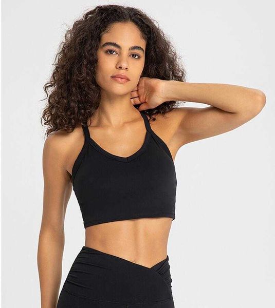

lu-342 gathered cross cut back sports bra high stretch nude yoga tank running fitness gym clothes, White;red