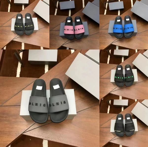 

designer beach slippers couples sports letter slippers rubber flat bottom men women's home leisure slipper luxury brand summer outdoor, Black