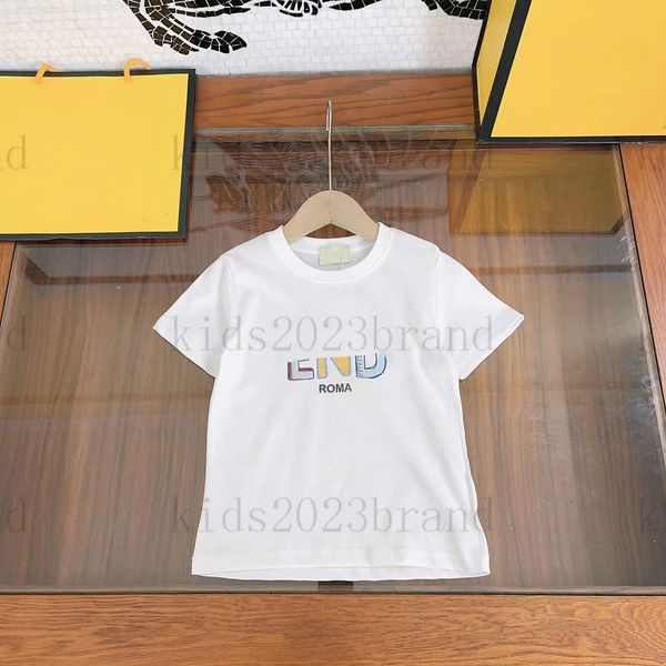 

girls t shirts 2023ss summer children cotton t-shirt luxury kids outfit kids high-end t-shirts designer tees round neck cotton eco-friendly, Blue