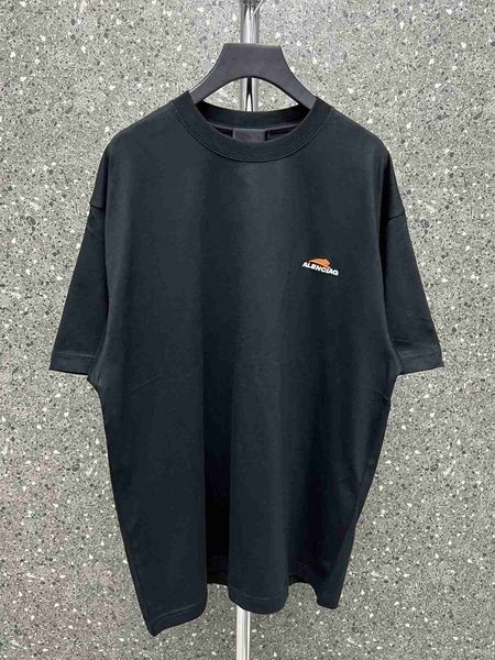 

plush t shirt designer luxury coats balciga definition paris b tiger embroidery short sleeve washed worn out men's and women's loo, Black