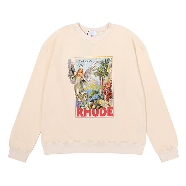 

rhude hoodie breathable mens hoodies sweatshirts fashion soft hoody us size s-xl fhpf, Black