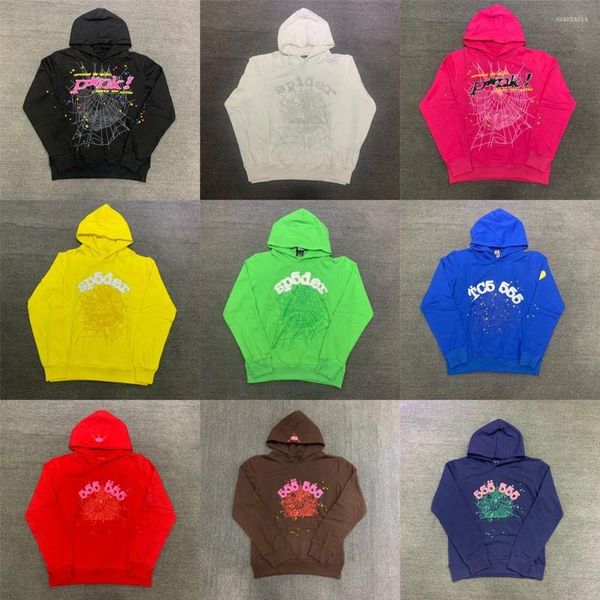 

men's hoodies sweatshirts men's hoodies sp5der 555555 hoodie pria wanita 1 1 kualitas hip hop web puff cetak tinggi malaikat prema, Black