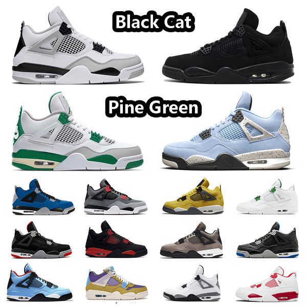 

jumpman 4 black cat basketball shoes university blue 4s white oreo white cement military black violet ore red thunder pine green sports snea