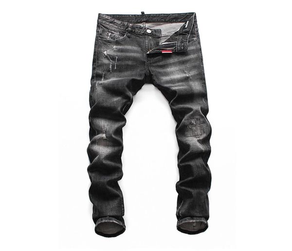 

european american mens jeans brand men slim jeans pants mens denim trousers zipper blue hole pencil pants for men 81149278324