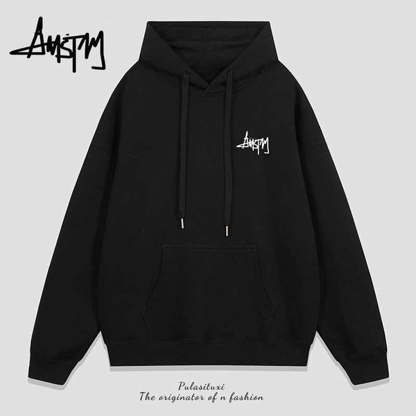 

plastucci sweater spring new american slouchy print couple hoodie, Black