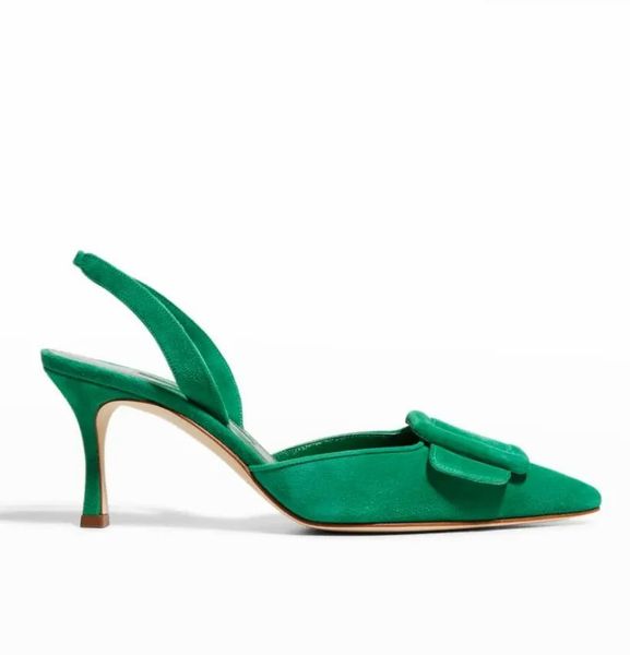 

summer women slingback pump pop sandal maysli buckle slingback pumps leather and suede shoes wedding party classic pointed comfort shoes wit, Black