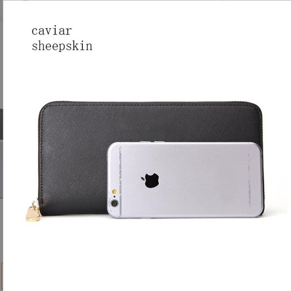 

2021 selling black classic original leather quilted wallet ladies genuine fashion clutch small purse with box2247, Red;black