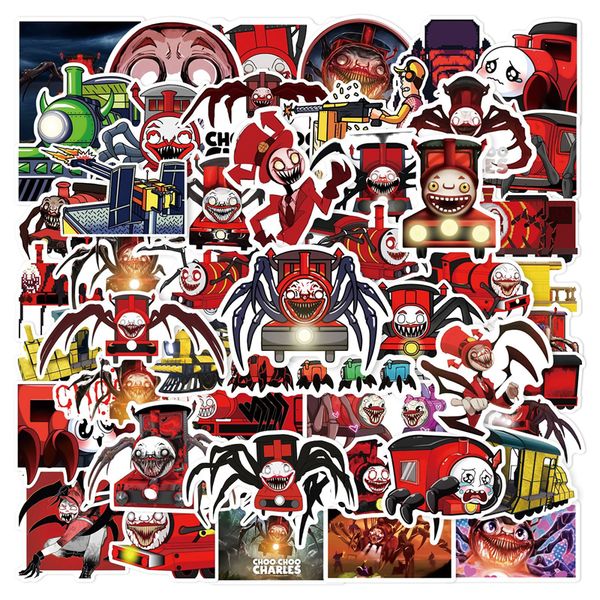 

50pcs horror game choo-choo charles graffiti stickers for diy luggage lapskateboard motorcycle bicycle stickers l50-414