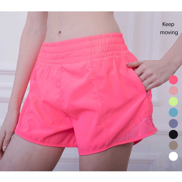 

women's shorts spring and summer new mesh panel breathable sports shorts women's running anti glare yoga pants fake two piece fitn, White;black