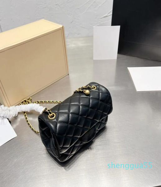 

2023 winter cf designer shoulder bag classic crossbody bag women's handbag large capacity wallet adjustable gold ball chain sheep leath