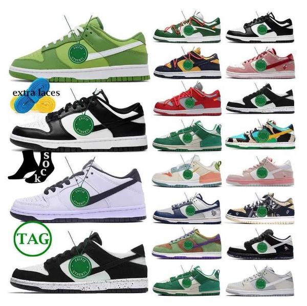 

2023 men's shoes women's flat sneakers panda low running shoes white black green mist triple pink unc syracuse reverse medium oliv